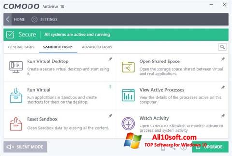 Petikan skrin Comodo Antivirus untuk Windows 10
