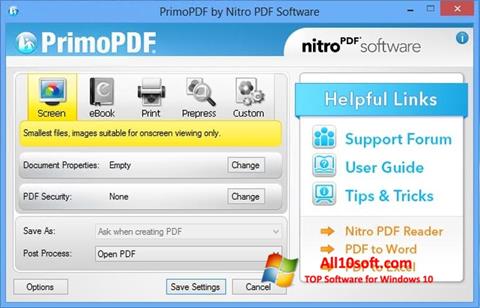 Petikan skrin PrimoPDF untuk Windows 10