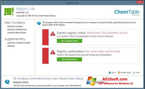 Petikan skrin Registry Life untuk Windows 10