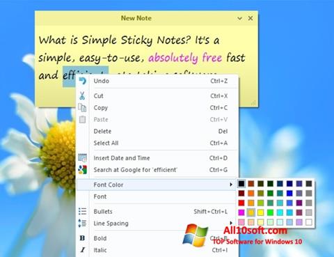 Petikan skrin Simple Sticky Notes untuk Windows 10