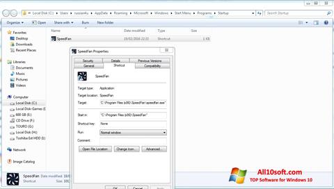 Petikan skrin SpeedFan untuk Windows 10
