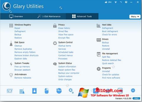 Petikan skrin Glary Utilities Pro untuk Windows 10
