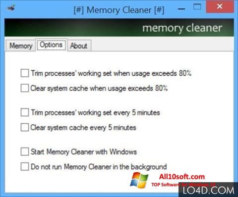 Petikan skrin Memory Cleaner untuk Windows 10