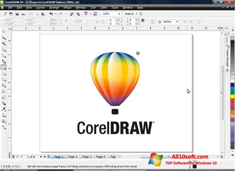 Petikan skrin CorelDRAW untuk Windows 10