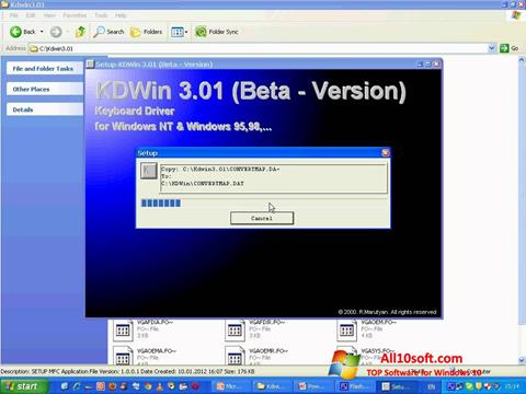 Petikan skrin KDWin untuk Windows 10