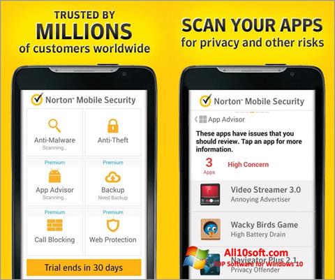 Petikan skrin Norton Mobile Security untuk Windows 10