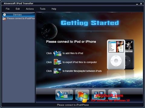 Petikan skrin iPhone PC Suite untuk Windows 10