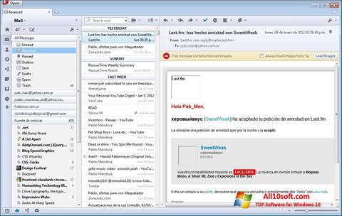Petikan skrin Opera Mail untuk Windows 10