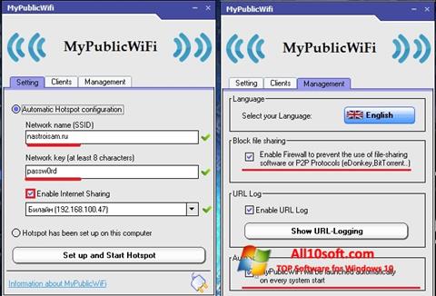 Petikan skrin MyPublicWiFi untuk Windows 10