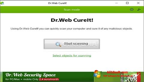 Petikan skrin Dr.Web CureIt untuk Windows 10