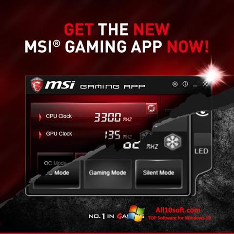 Petikan skrin MSI Gaming App untuk Windows 10