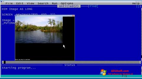Petikan skrin QBasic untuk Windows 10