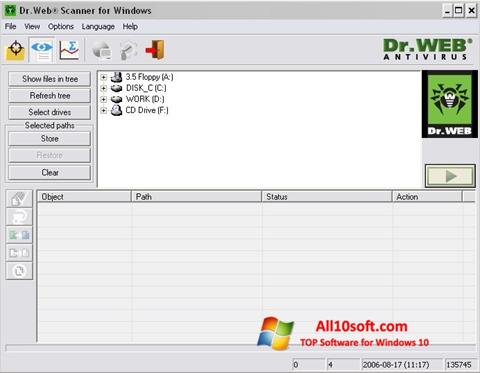 Petikan skrin Dr.Web untuk Windows 10