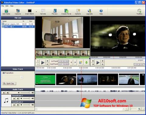 Petikan skrin VideoPad Video Editor untuk Windows 10