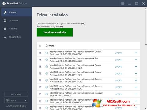 Petikan skrin DriverPack Solution Online untuk Windows 10