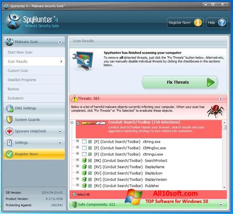 Petikan skrin SpyHunter untuk Windows 10