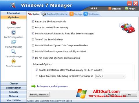 Petikan skrin Windows 7 Manager untuk Windows 10