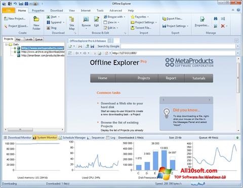 Petikan skrin Offline Explorer untuk Windows 10