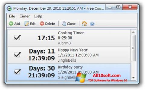 Petikan skrin Free Countdown Timer untuk Windows 10