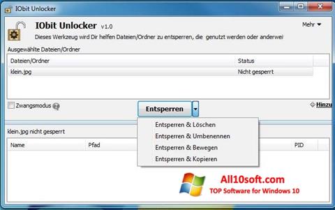 Petikan skrin IObit Unlocker untuk Windows 10