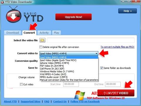 Petikan skrin YTD Video Downloader untuk Windows 10