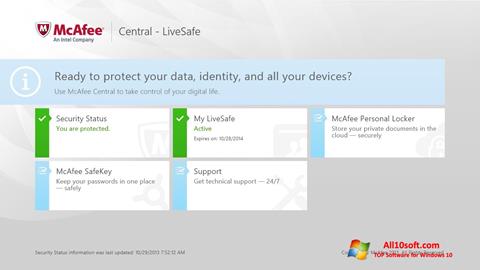 Petikan skrin McAfee LiveSafe untuk Windows 10