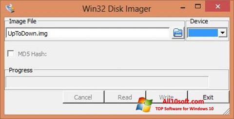 Petikan skrin Win32 Disk Imager untuk Windows 10