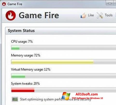 Petikan skrin Game Fire untuk Windows 10