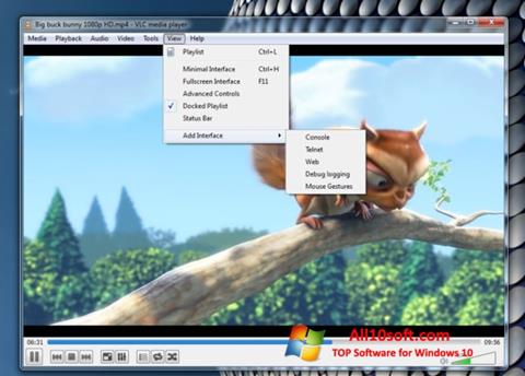 Petikan skrin VLC Media Player untuk Windows 10