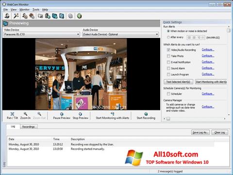 Petikan skrin WebCam Monitor untuk Windows 10