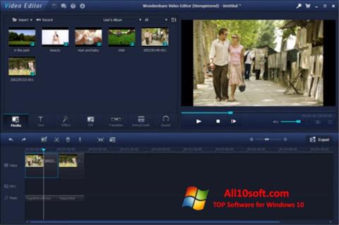 Petikan skrin Wondershare Video Editor untuk Windows 10