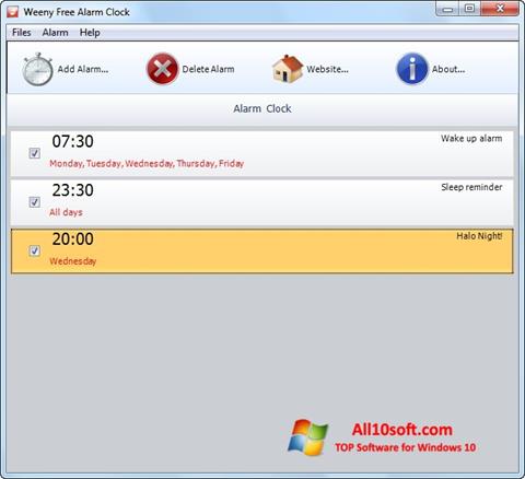 Petikan skrin Free Alarm Clock untuk Windows 10