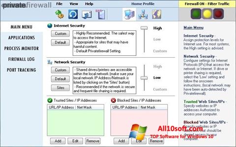 Petikan skrin Privatefirewall untuk Windows 10