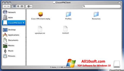 Petikan skrin Cisco VPN Client untuk Windows 10