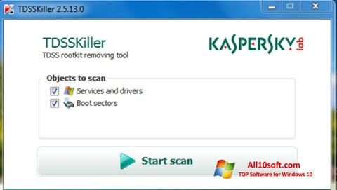 Petikan skrin Kaspersky TDSSKiller untuk Windows 10