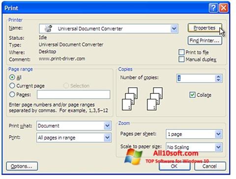 Petikan skrin Universal Document Converter untuk Windows 10