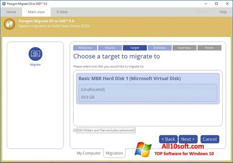 Petikan skrin Paragon Migrate OS to SSD untuk Windows 10