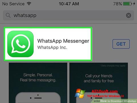 Petikan skrin WhatsApp untuk Windows 10