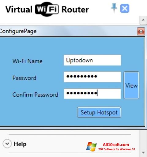 Petikan skrin Virtual WiFi Router untuk Windows 10