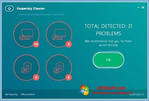 Petikan skrin Kaspersky Cleaner untuk Windows 10