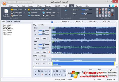 Petikan skrin AVS Audio Editor untuk Windows 10