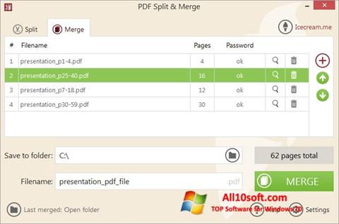Petikan skrin PDF Split and Merge untuk Windows 10