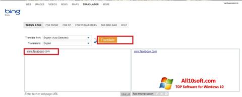 Petikan skrin Bing Translator untuk Windows 10