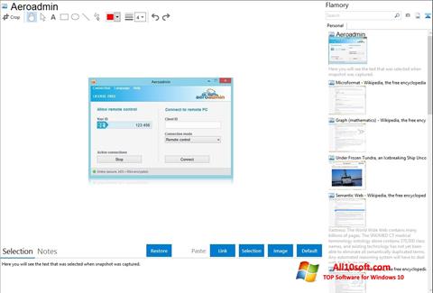 Petikan skrin AeroAdmin untuk Windows 10