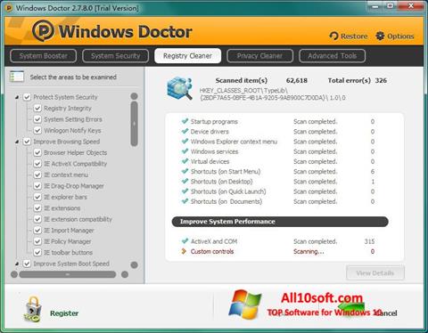 Petikan skrin Windows Doctor untuk Windows 10