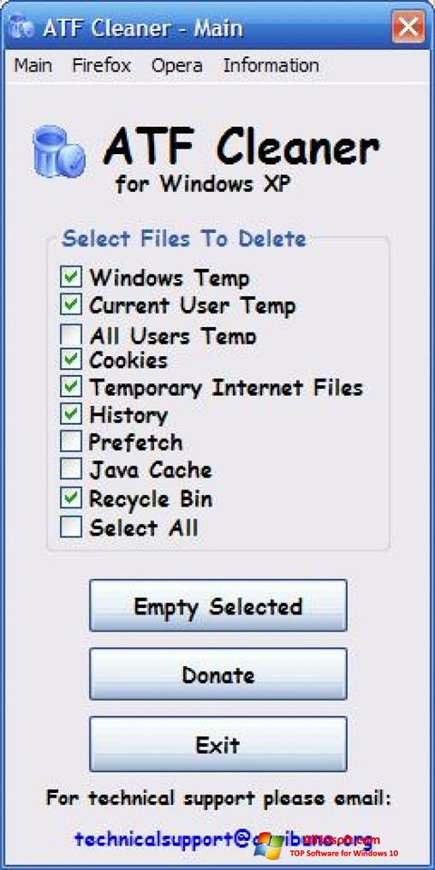 Petikan skrin ATF Cleaner untuk Windows 10