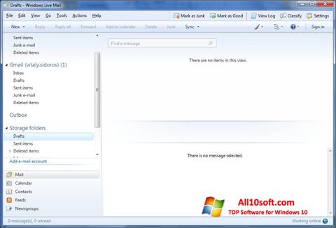 Petikan skrin Windows Live Mail untuk Windows 10