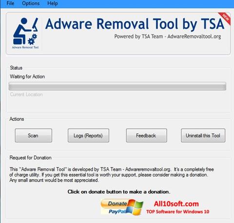 Petikan skrin Adware Removal Tool untuk Windows 10