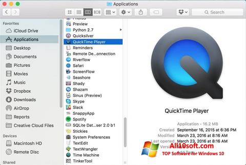 Petikan skrin QuickTime Pro untuk Windows 10
