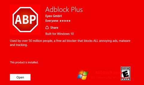 Petikan skrin Adblock Plus untuk Windows 10